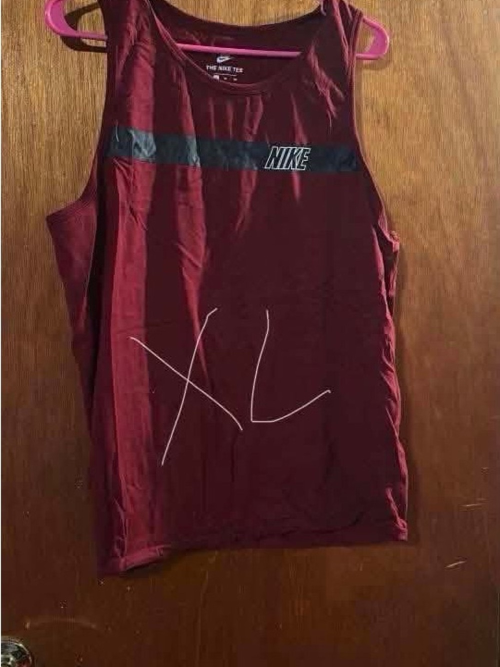 Nike Men’s Maroon Tank Top with Black Chest Stripe